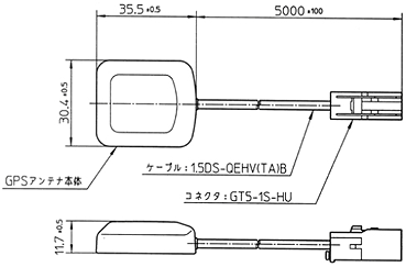 画像：GPSアンテナNAY-3900G外形図